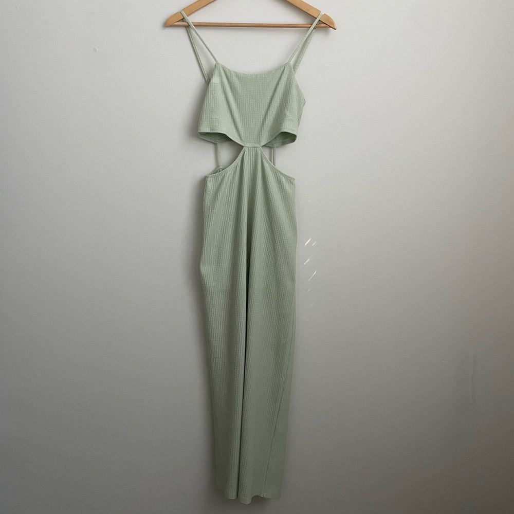 Altar'd State Sage Green Cutout Midi Dress